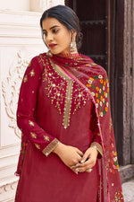 Load image into Gallery viewer, Red Color Glittering Crepe Fabric Festival Style Patiala Suit
