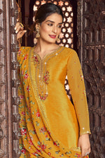 Load image into Gallery viewer, Dazzling Crepe Fabric Yellow Color Festival Style Patiala Suit
