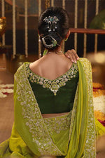 Load image into Gallery viewer, Green Color Art Silk Fabric Function Wear Appealing Embroidered Saree
