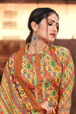 Load image into Gallery viewer, Cotton Fabric Chikoo Color Casual Look Elegant Palazzo Suit
