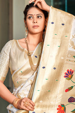 Load image into Gallery viewer, Excellent Art Silk Fabric Off White Color Saree With Weaving Work
