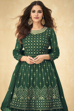 Load image into Gallery viewer, Function Wear Green Color Georgette Fabric Pleasance Sequins Work Readymade Sharara Top Lehenga Featuring Vartika Singh
