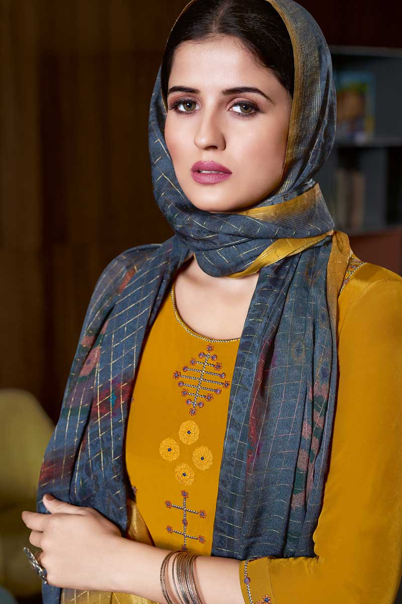 Mustard Color Crepe Fabric Festival Look Awesome Salwar Suit