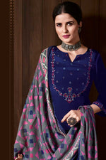 Load image into Gallery viewer, Crepe Fabric Festival Look Beatific Palazzo Suit In Navy Blue Color
