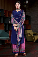 Load image into Gallery viewer, Crepe Fabric Festival Look Beatific Palazzo Suit In Navy Blue Color
