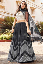 Load image into Gallery viewer, Georgette Fabric Black Color Stunning Lehenga
