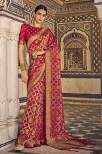 Load image into Gallery viewer, Beguiling Chinon Fabric Bandhani Printed Red Color Saree
