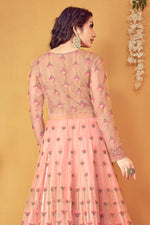 Load image into Gallery viewer, Engaging Peach Color Embroidered Function Wear Net Fabric Anarkali Suit
