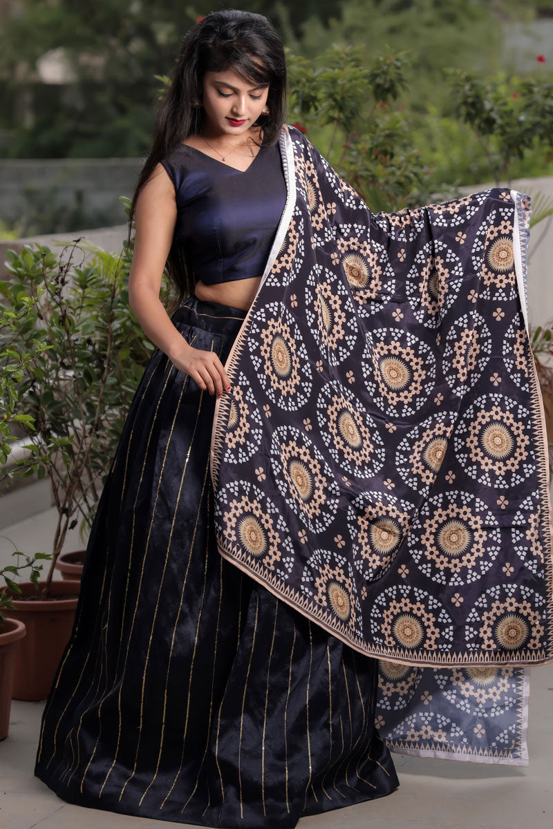 Navy Blue Color Art Silk Fabric Function Wear Ravishing Lehenga