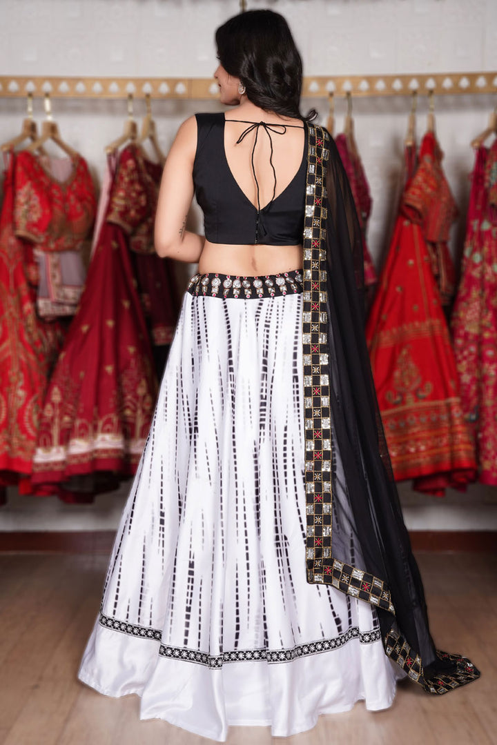 White Color Function Wear Wonderful Lehenga In Art Silk Fabric