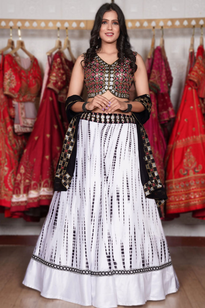 White Color Function Wear Wonderful Lehenga In Art Silk Fabric