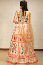 Load image into Gallery viewer, Function Wear Dazzling Cream Color Lehenga In Art Silk Fabric
