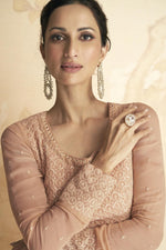 Load image into Gallery viewer, Engaging Peach Color Georgette Fabric Gown With Dupatta
