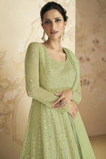 Load image into Gallery viewer, Classic Green Color Gown With Dupatta In Georgette Fabric

