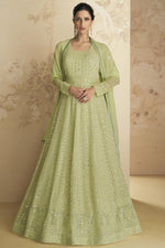 Load image into Gallery viewer, Classic Green Color Gown With Dupatta In Georgette Fabric
