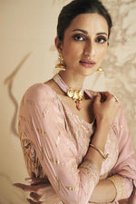 Load image into Gallery viewer, Georgette Fabric Party Wear Brilliant Sharara Suit In Peach Color
