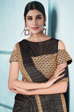 Load image into Gallery viewer, Sober Party Style Lycra Fabric Sequins Work Saree In Grey Color
