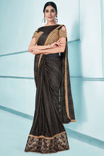 Load image into Gallery viewer, Sober Party Style Lycra Fabric Sequins Work Saree In Grey Color
