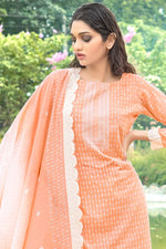 Load image into Gallery viewer, Printed Work On Peach Color Casual Wear Cotton Fabric Winsome Salwar Suit
