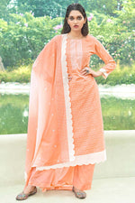 Load image into Gallery viewer, Printed Work On Peach Color Casual Wear Cotton Fabric Winsome Salwar Suit
