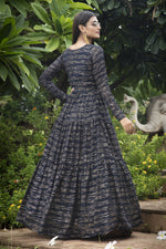 Load image into Gallery viewer, Designer Party Style Georgette Fabric Black Color Printed Readymade Gown
