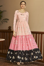 Load image into Gallery viewer, Party Wear Foil Printed Work Multi Color Anarkali Style Gown In Georgette Fabric
