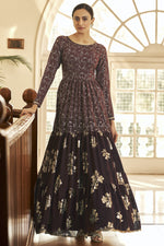 Load image into Gallery viewer, Georgette Fabric Foil Printed Work Party Wear Anarkali Style Gown In Multi Color
