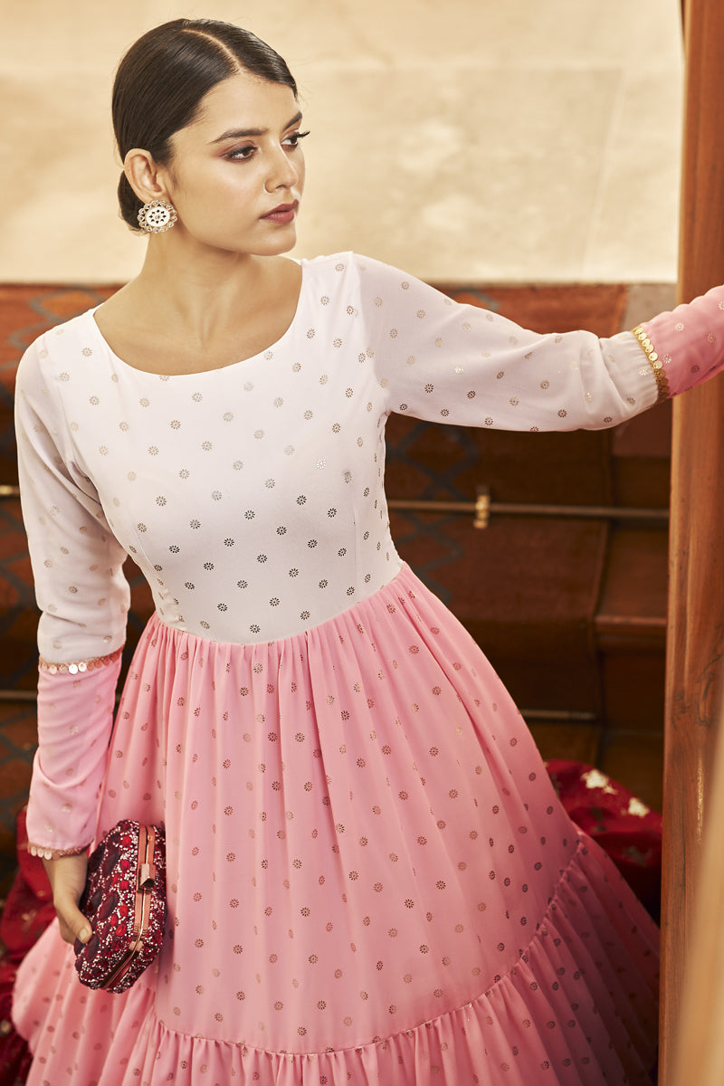 Multi Color Party Wear Anarkali Style Gown In Georgette Fabric | Buy Online India