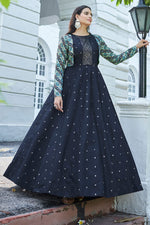 Load image into Gallery viewer, Cotton Fabric Party Look Splendid Gown With Koti In Blue Color
