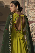 Load image into Gallery viewer, Phenomenal Georgette Ceremonial Green Readymade Gown
