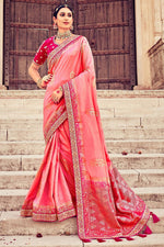 Load image into Gallery viewer, Peach Color Art Silk Fabric Saree With Superior Weaving Work
