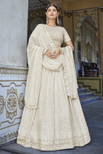 Load image into Gallery viewer, Enticing Off White Color Georgette Fabric Lehenga With Sequins Work
