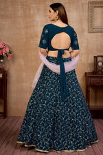 Load image into Gallery viewer, Navy Blue Color Georgette Fabric Function Wear Fancy Lehenga Choli
