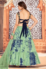 Load image into Gallery viewer, Sea Green Color Cotton Fabric Reception Wear Printed Lehenga Choli
