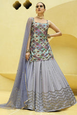 Load image into Gallery viewer, Lavender Color Chinon Fabric Beguiling Readymade Lehenga
