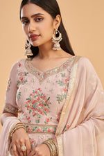 Load image into Gallery viewer, Festival Wear Beige Color Embroidered Work Attractive Anarkali Suit In Georgette Fabric
