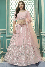 Load image into Gallery viewer, Georgette Lovely Embroidered Wedding Wear Lehenga Choli In Peach Color
