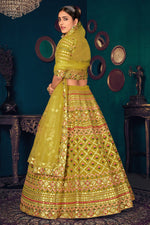 Load image into Gallery viewer, Wedding Wear Georgette Fabric EmbroideGreen Lehenga Choli In Green Color
