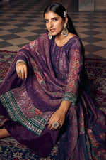 Load image into Gallery viewer, Fascinating Purple Color Georgette Fabric Palazzo Suit
