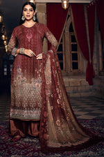Load image into Gallery viewer, Georgette Fabric Maroon Color Excellent Palazzo Suit
