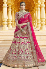 Load image into Gallery viewer, Pink Color Wedding Wear Velvet Fabric Embroidered Lehenga Choli

