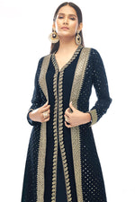 Load image into Gallery viewer, Teal Color Georgette Fabric Precious Jacket Style Salwar Suit
