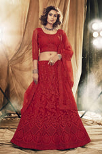 Load image into Gallery viewer, Embroidered Designer Wedding Wear Net Fabric Lehenga Choli
