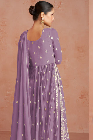 Lavender Readymade Georgette Palazzo Suit