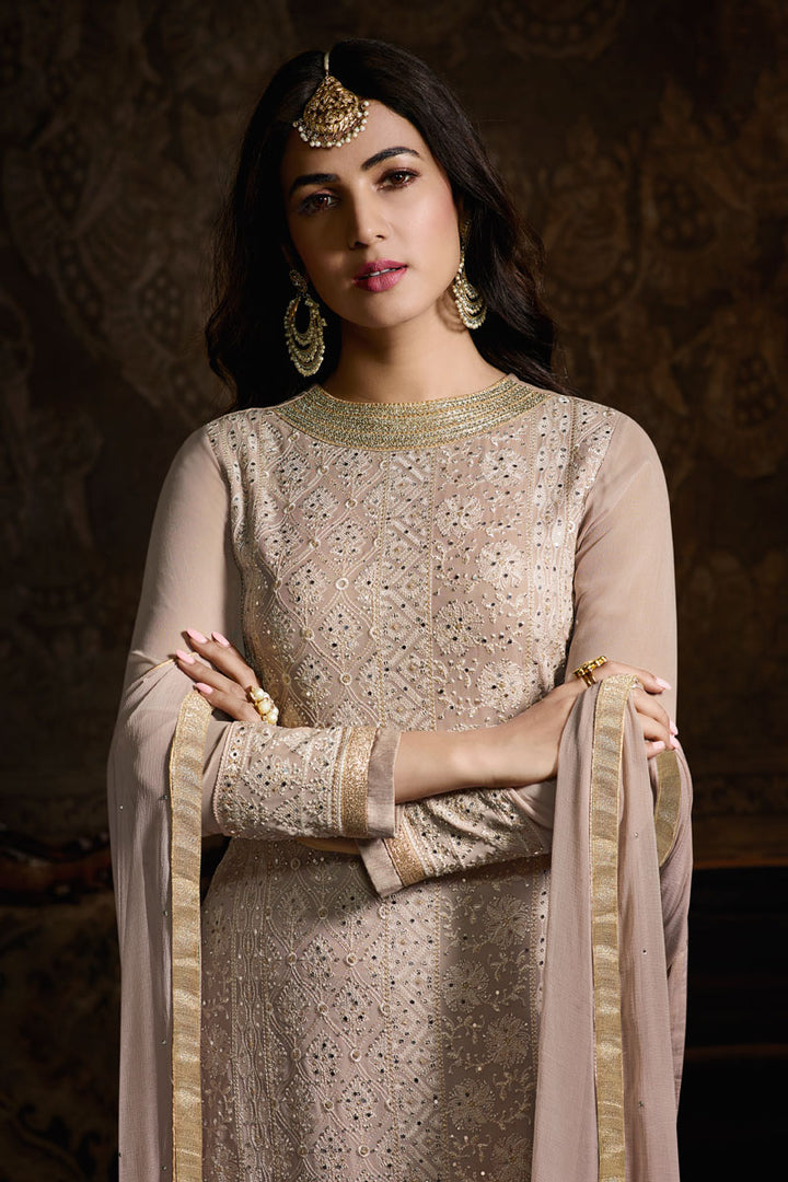 Sonal Chauhan Long Sharara Suit In Georgette Fabric