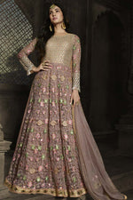 Load image into Gallery viewer, Pink Color Net Fabric Subline Function Wear Anarkali Suit Featuring Sonal Chauhan
