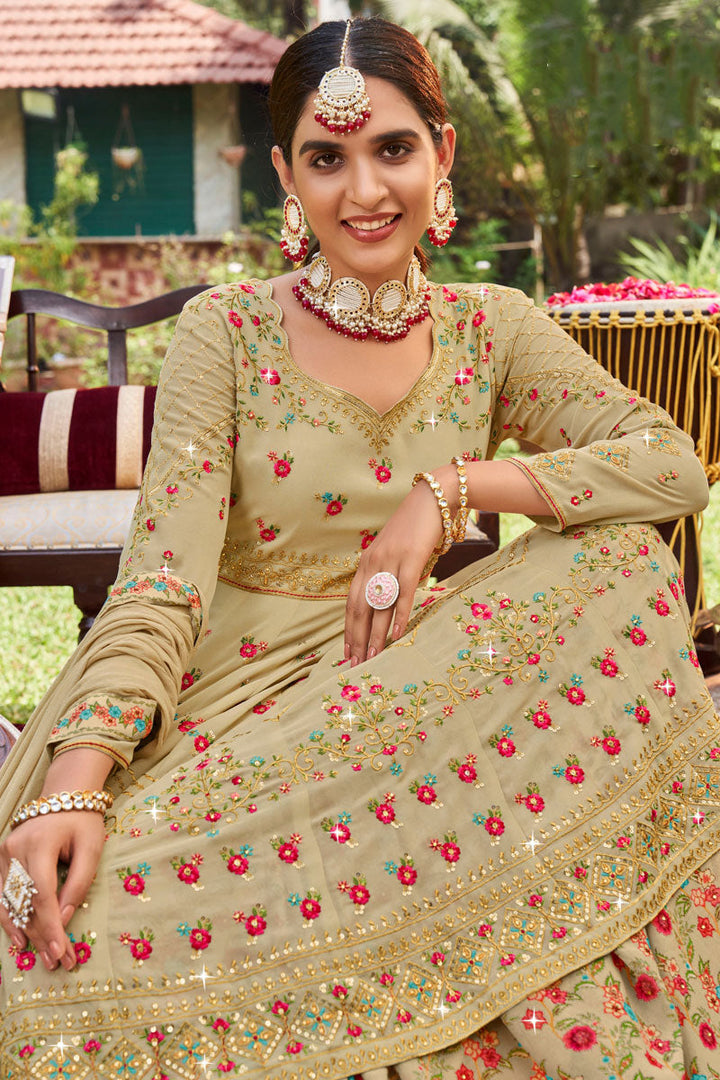 Beige Color Coveted Readymade Sharara Top Lehenga