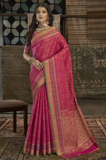 Load image into Gallery viewer, Alluring Pink Color Art Silk Fabric Saree With Weaving Work
