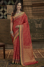 Load image into Gallery viewer, Engaging Weaving Work On Red Color Art Silk Fabric Saree
