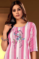 Load image into Gallery viewer, Cotton Fabric Rani Color Excellent Casual Look Kurti
